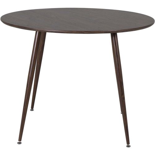 Table Ronde En Mdf Et Acier Plaza 100 Cm Noyer