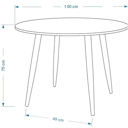 Table Ronde En Mdf Et Acier Plaza 100 Cm Noyer