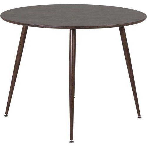 Table Ronde En Mdf Et Acier Plaza 100 Cm Noyer