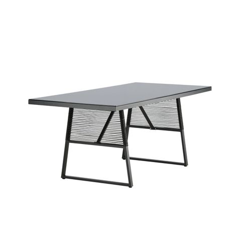 Table De Jardin En Verre "dallas" 193cm Noir