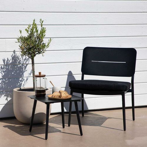 Table D'appoint De Jardin Carrée "lina" 40cm Noir