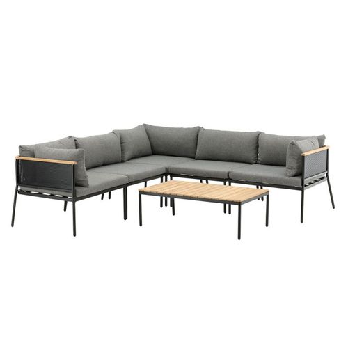 Salon D'angle De Jardin "nettan" 226cm Noir