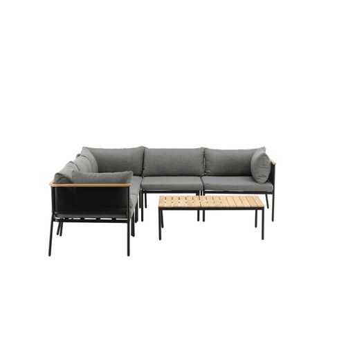 Salon D'angle De Jardin "nettan" 226cm Noir