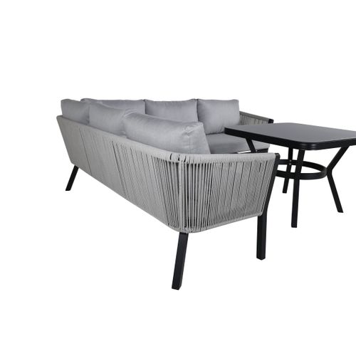 Salon D'angle De Jardin "virya" 206cm Noir et Gris