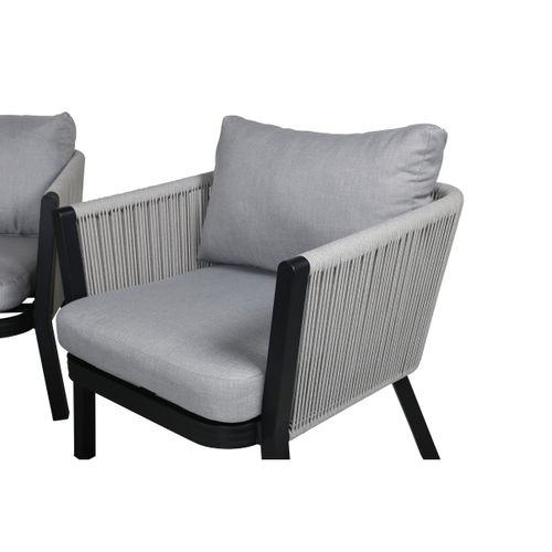 Salon De Jardin "virya" 150cm Noir et Gris