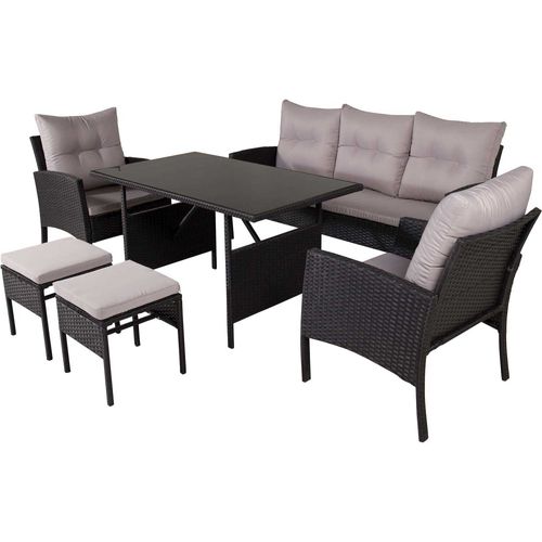 Ensemble Canapé, Fauteuil Et Table Basse En Résine Tressée Knock