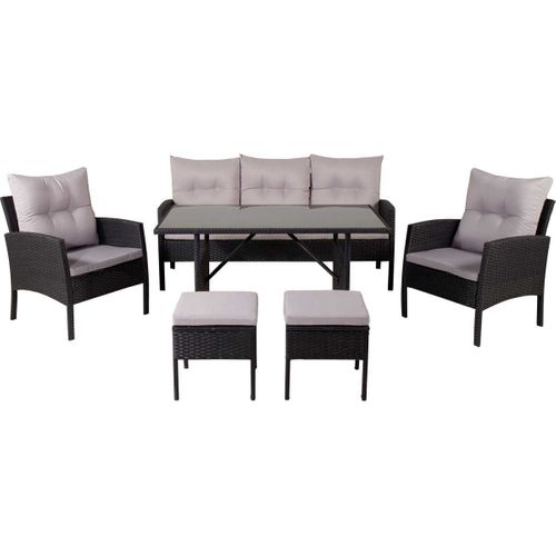 Ensemble Canapé, Fauteuil Et Table Basse En Résine Tressée Knock