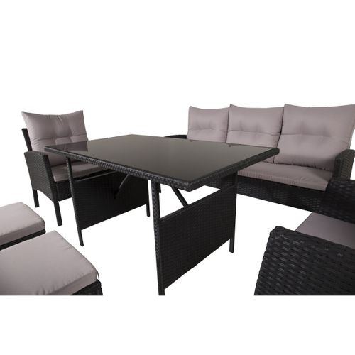 Ensemble Canapé, Fauteuil Et Table Basse En Résine Tressée Knock