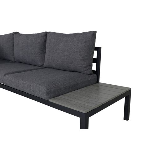 Salon D'angle De Jardin "odense" 167cm Noir et Gris