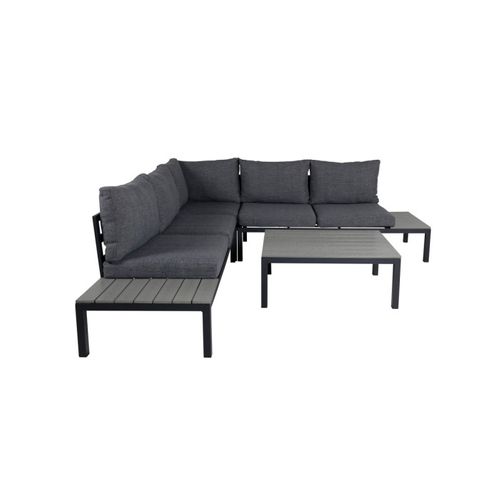 Salon D'angle De Jardin "odense" 167cm Noir et Gris