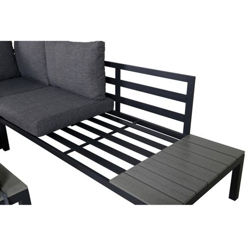 Salon D'angle De Jardin "odense" 167cm Noir et Gris