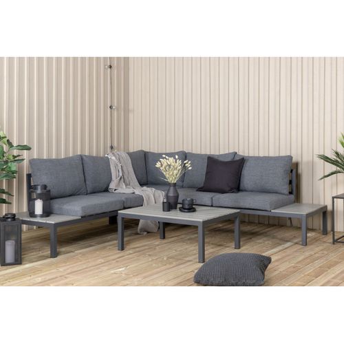 Salon D'angle De Jardin "odense" 167cm Noir et Gris