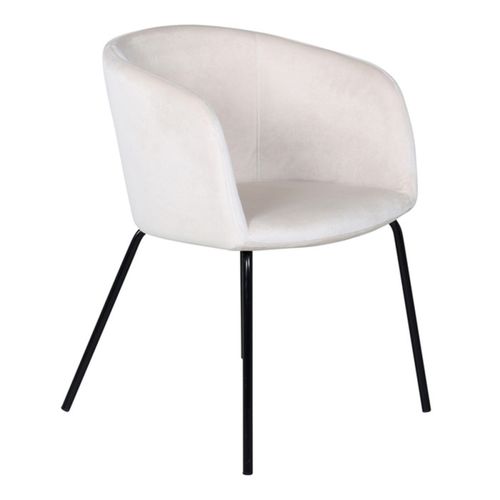 Chaise En Velours "berit" 78cm Beige