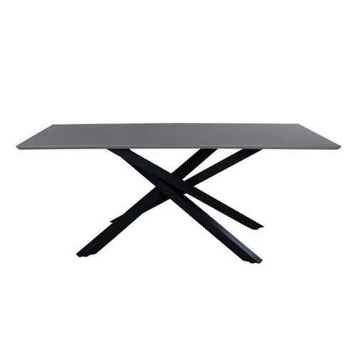 Table De Repas 90 X 180 Cm Piazza Gris, Noir