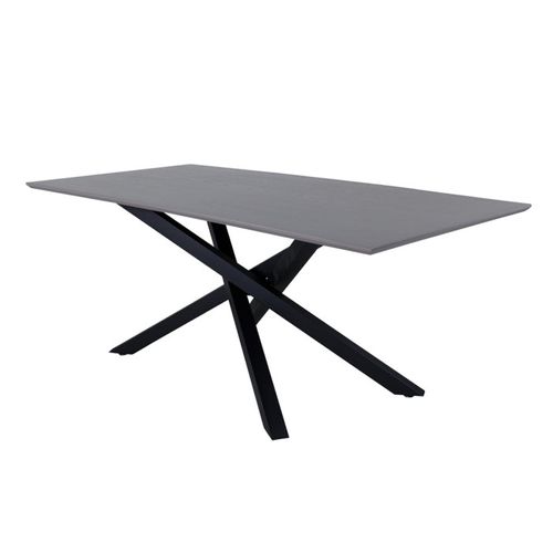 Table De Repas 90 X 180 Cm Piazza Gris, Noir