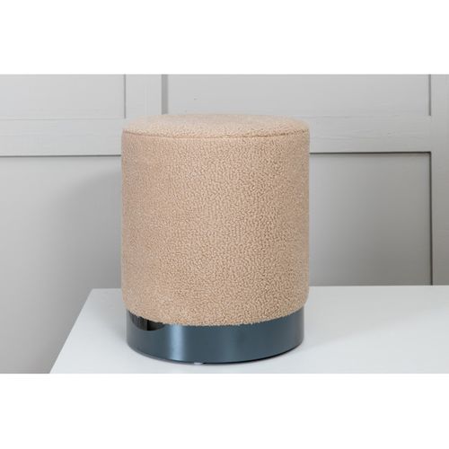 Pouf Tissu Bouclette "benji" 42cm Beige