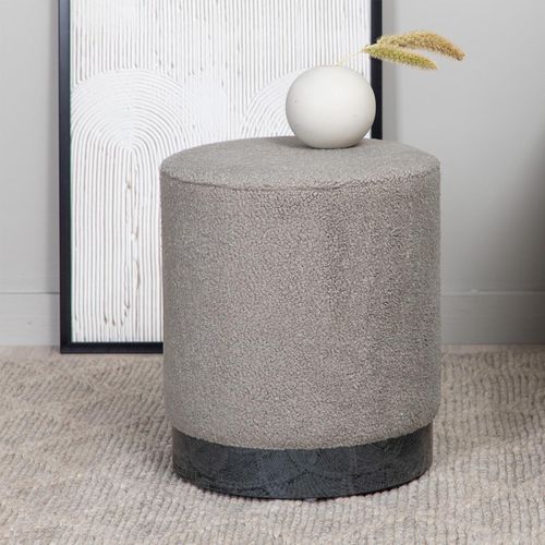 Pouf Tissu Bouclette "benji" 42cm Grège