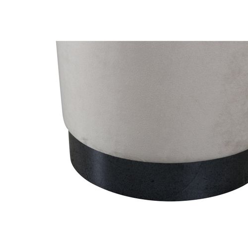 Pouf En Velours "benji" 42cm Beige