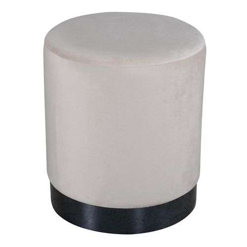 Pouf En Velours "benji" 42cm Beige