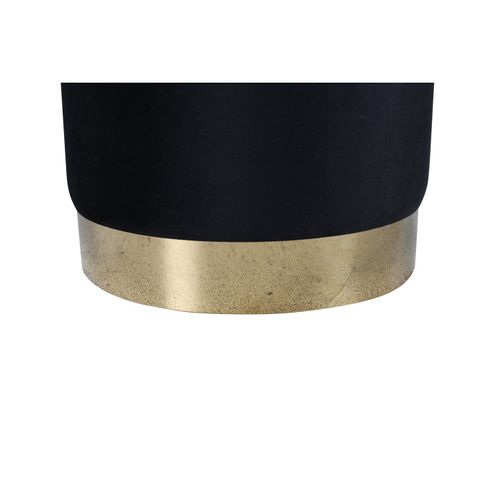 Pouf En Velours "benji" 42cm Noir