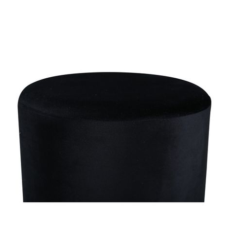 Pouf En Velours "benji" 42cm Noir