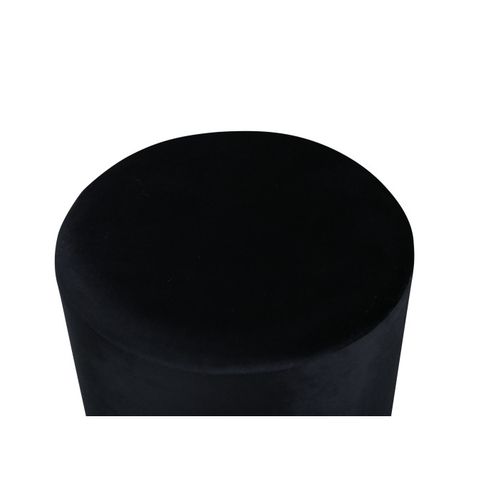 Pouf En Velours "benji" 42cm Noir