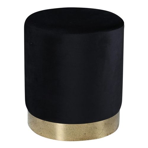 Pouf En Velours "benji" 42cm Noir