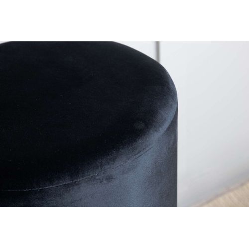 Pouf En Velours "benji" 42cm Noir