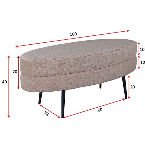 Banc Ovale En Acier Et Polyester Otto