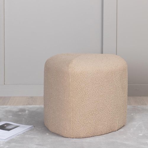 Pouf Tissu Bouclette "peg" 46cm Beige