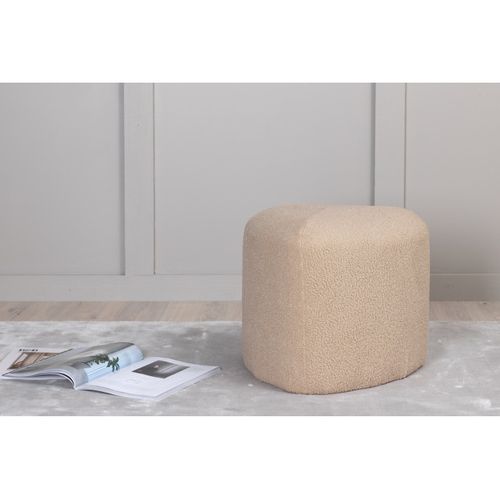 Pouf Tissu Bouclette "peg" 46cm Beige