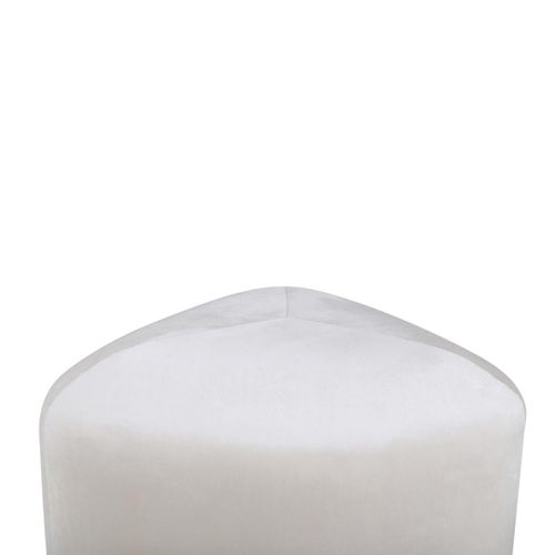 Pouf En Velours "peg" 46cm Beige