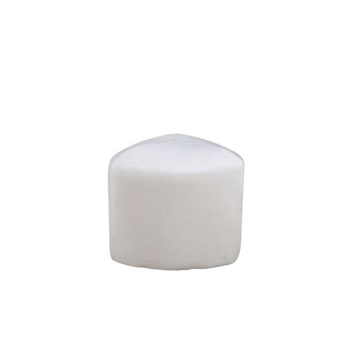 Pouf En Velours "peg" 46cm Beige