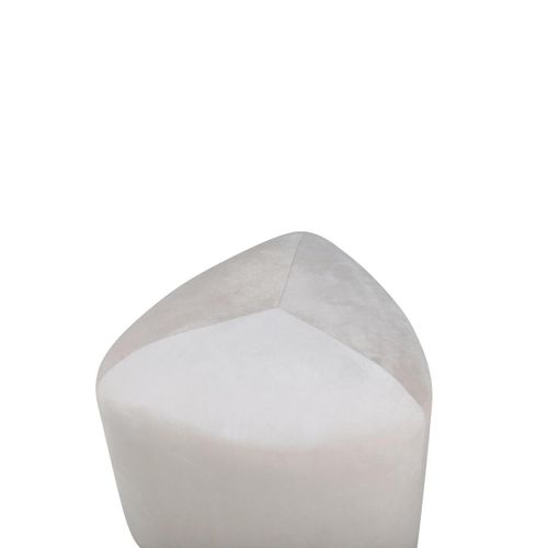 Pouf En Velours "peg" 46cm Beige