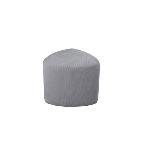 Pouf En Velours Côtelé "peg" 46cm Gris