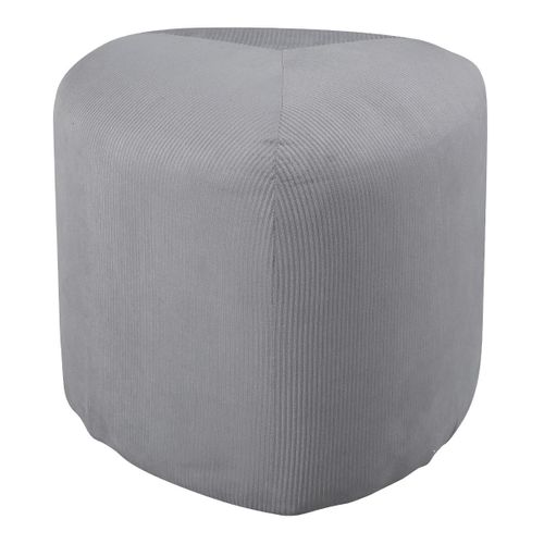 Pouf En Velours Côtelé "peg" 46cm Gris