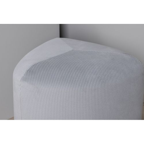 Pouf En Velours Côtelé "peg" 46cm Gris