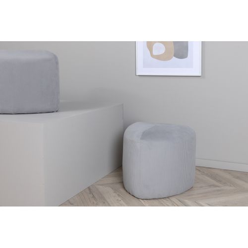 Pouf En Velours Côtelé "peg" 46cm Gris