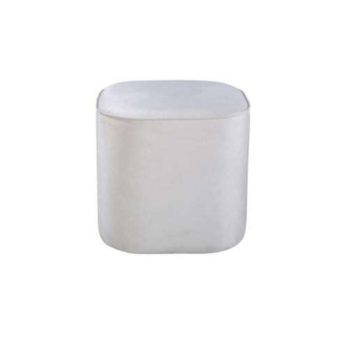 Pouf En Velours "piff" 44cm Beige