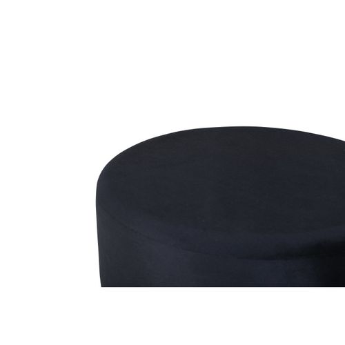 Pouf Design En Velours "petra" 46cm Noir et Cuivre
