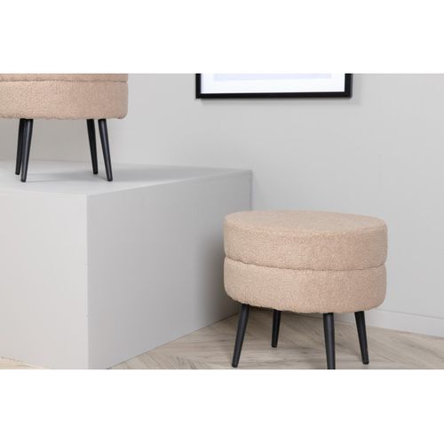 Pouf Design Bouclette "pot" 40cm Beige