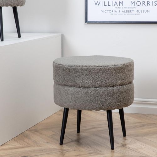 Pouf Design Bouclette "pot" 40cm Gris