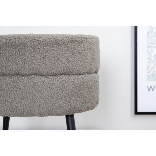 Pouf Design Bouclette "pot" 40cm Gris
