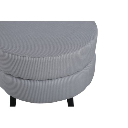 Pouf Design En Velours Côtelé "pot" 40cm Gris