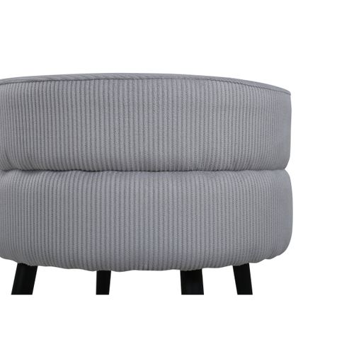 Pouf Design En Velours Côtelé "pot" 40cm Gris