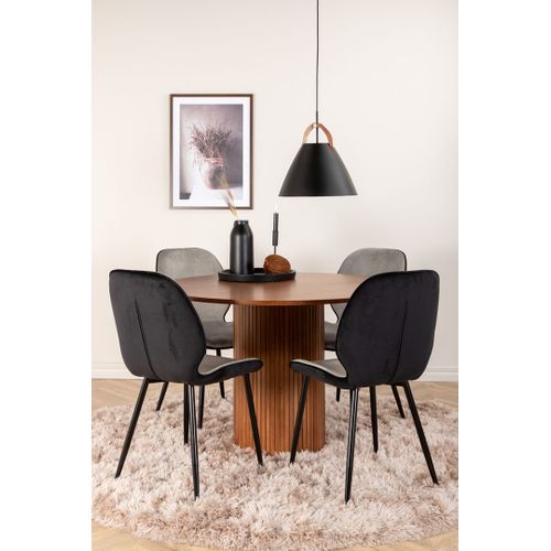 Table à Manger Ronde "bianca" 110cm Noyer