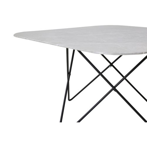 Table Basse En Verre Marbré "tristar" 80cm Gris