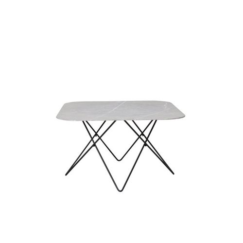 Table Basse En Verre Marbré "tristar" 80cm Gris