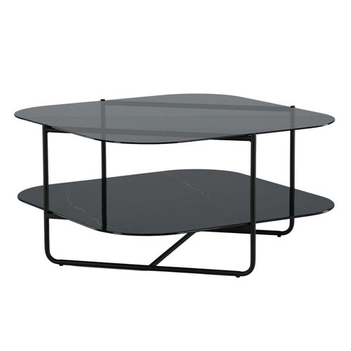 Table Basse En Verre "un-line" 85cm Noir