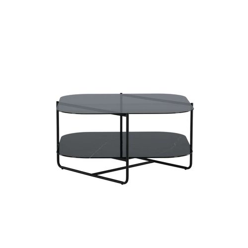 Table Basse En Verre "un-line" 85cm Noir